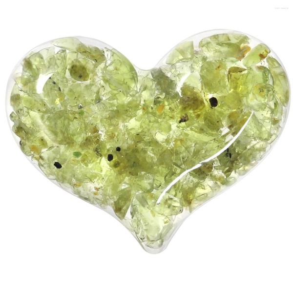 Bolsas de joyería 5 unids / lote Forma de corazón Piedras de bolsillo de cristal Resina Puffy Healing Stone Chips Equilibrio de energía para la decoración del hogar