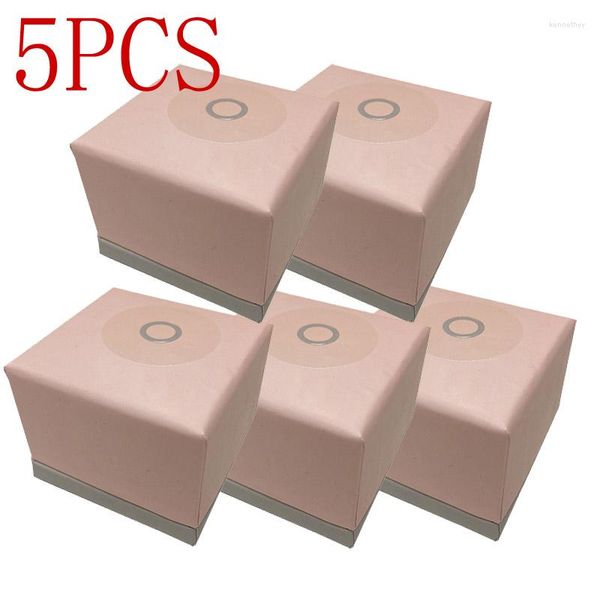 Bolsas de joyas 5pcs empaquetado cajas de anillo de papel rosa para aretes