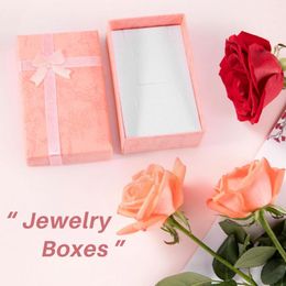 Pochettes à bijoux 5 pièces paquet en papier collier nœud papillon bracelet boucle d'oreille bague boîte-cadeau style 4 rectangle (8,5 x 5 cm)