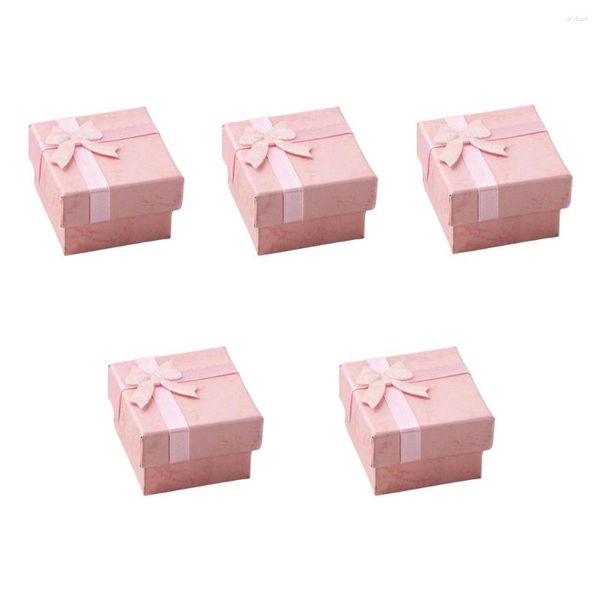 Bolsas de joyería 5 unids Anillo Caja de regalo Cajas de papel Titulares delicados Regalos decorativos para mujeres