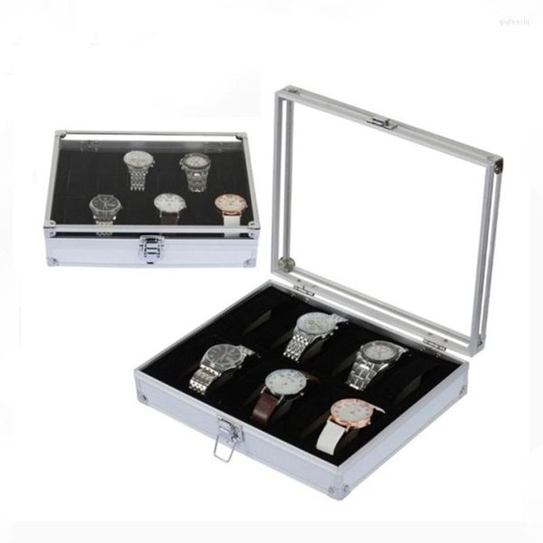 Pochettes à bijoux 6/12 grilles boîte de montre vitrines support organisateur fournitures de stockage transparentes