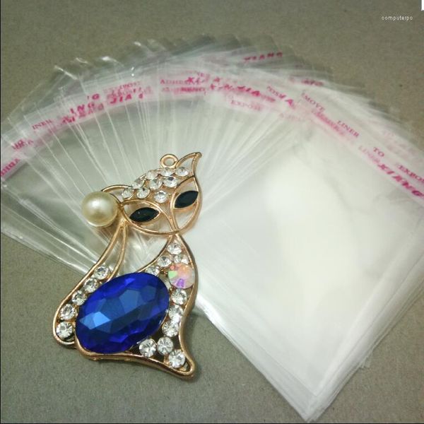 Pochettes à bijoux 7cm x 12cm OPP, sac d'emballage Transparent, sacs en plastique auto-adhésifs, cadeau en Cellophane Transparent