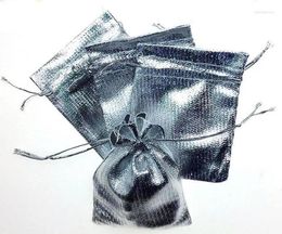 Pochettes à bijoux 9 12cm, 200 pièces, sacs à cordon argentés faits à la main pour mariage/fête/cadeau/bracelets/collier, affichage d'emballage