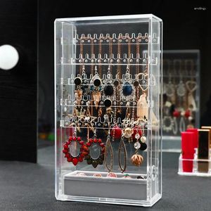 Pochettes à bijoux en acrylique, boîte de rangement à tiroirs, bague, collier, Bracelet, boucles d'oreilles, présentoir Transparent pour femmes