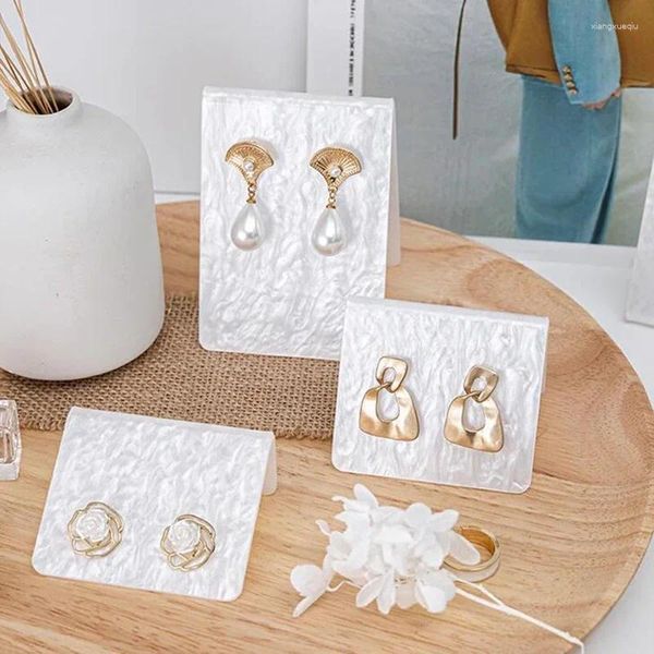 Pochettes à bijoux en acrylique blanc, présentoir de boucles d'oreilles, support d'oreille, organisateur de bijoux, étui d'emballage, organisateurs d'étagère, rangement