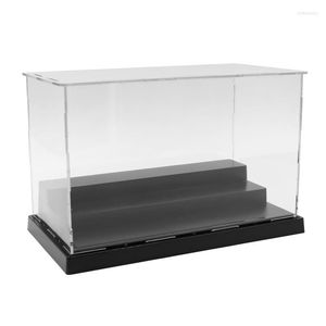 Sieradenzakken Actie Figuren Toongoed Verzamelbare display Box Acryl Glas Dust omslag Zwart Basis Stofdicht 21x11x13cm