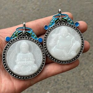 Pochettes à bijoux, sac de Jade ancien, pendentif bouddha en argent pour ramasser les fuites, produits portables de marque rétro