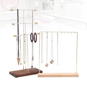 Pochettes à bijoux, support de collier en fer forgé, Base en métal, crochet d'affichage, Style nordique