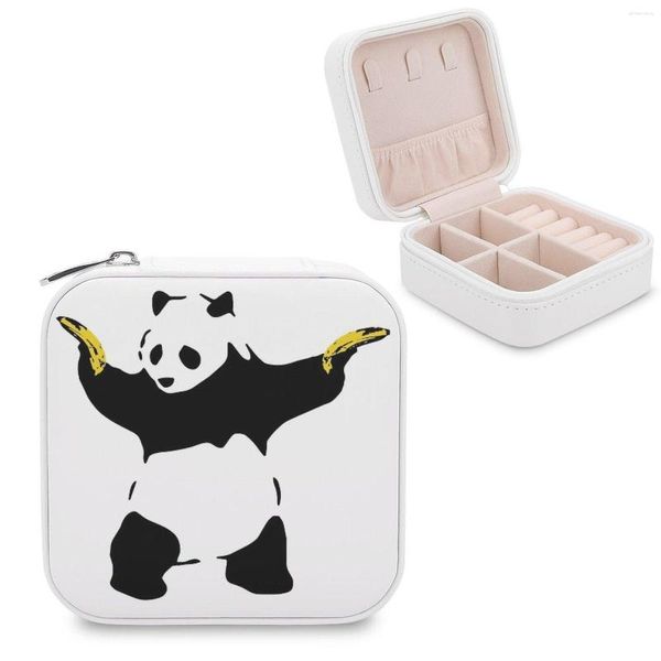 Bolsas de joyería Bad Panda Plantilla Caja de almacenamiento Joyería personalizada Boda Dama de honor Amigos Estuche de regalo para ella enojado