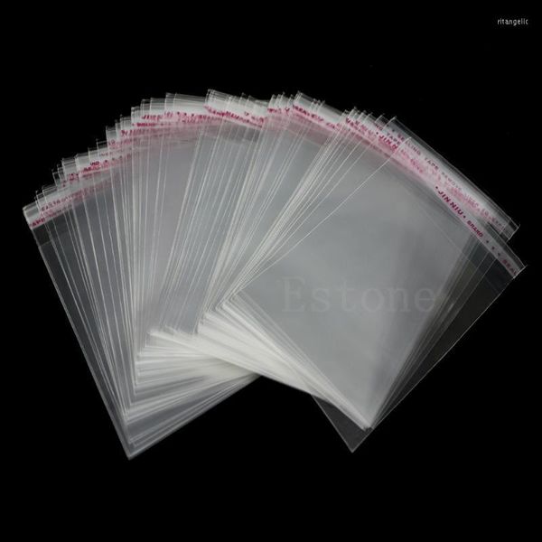 Sacches de bijoux Sacs 100PS LOTS AUTO-ADHESIVE CARORS DIY PLASTIQUE 8X12CM 3.1 