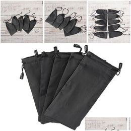 Bolsas de joyas bolsas 10 piezas sin tela molesta color sólido bolso negro gafas de sol de gafas de sol portátiles