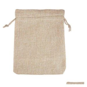 Sieraden zakjes, tassen 4 maten originele kleur jute tas dstring bruiloft kerstverpakking zakjes cadeau groothandel kleine sachet mini drop dhktn