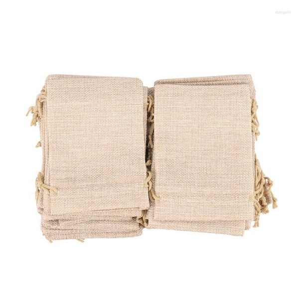 Pochettes à bijoux en toile de jute avec cordon de serrage, 40 pièces, 13cm x 10cm, sac cadeau pour cadeaux de mariage et de fête, DIY Cr Rita22