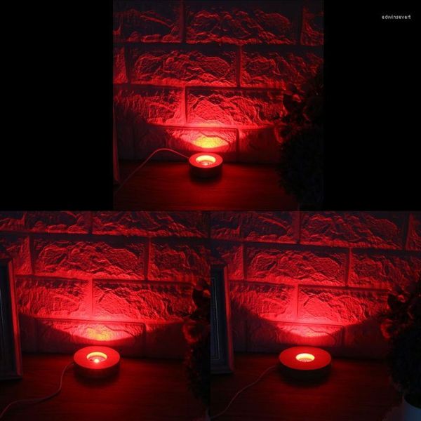 Bolsas de joyería Bolsas CPDD Resin Art Display Madera LED Base ajustable 12 colores RGB Florero Luz con control remoto DIY Night Edwi22