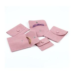Sieraden zakjes tassen cadeauverpakking envelop tas met snap knabbelen stofdichte sieradenzakken gemaakt van parel veet roze blauwe kleur dhvnp