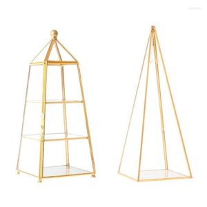 Bijoux Pochettes Sacs Plaqué Or Pyramide A-Line Rack Stand Organisateur Titulaire Pour Boucles D'oreilles Anneau Wynn22