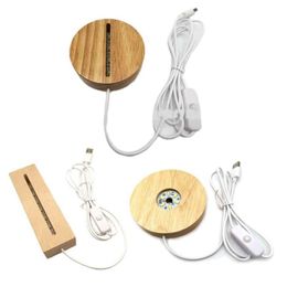 Sieradenzakjes Tassen Handgemaakte Hars Kunst Hout LED Licht Dispaly Basis Kristalglas Ornament Houten Nachtverlichte Stand Crafts273B