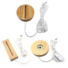 Sieradenzakjes Tassen Handgemaakte Hars Kunst Hout LED Licht Dispaly Basis Kristalglas Ornament Houten Nachtverlichte Stand Crafts188F