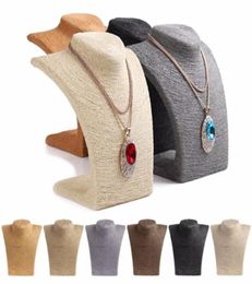 Sieraden zakjes tassen javrick mode vrouw touw mannequin buste display stand plank houder ketting 6 kleuren3281212