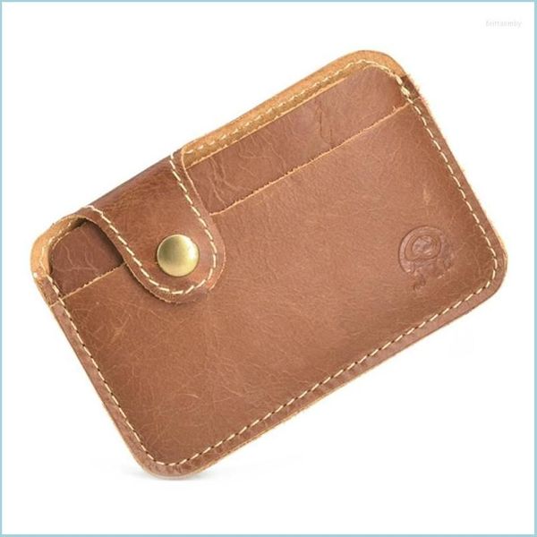 Bijoux Pochettes Sacs Bijoux Pochettes 066C Mode Hommes D'affaires Petit Portefeuille En Cuir Porte-Monnaie Porte-Monnaie Changer Cas Drop Livraison 202 Dhxsr