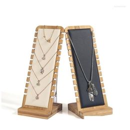 Bolsas de joyas bolsas bolsas de joyas bolsas de bambú de bambú collar de madera collar de caballete soportes soportes de entrega de caída dhy dh1ww