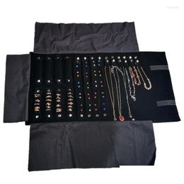 Sieraden zakjes zakken sieraden zakjes zakken draagbare ring oorbringen oorbuien display zakje ketting houder rol zwarte veet hanger orga dhyuk