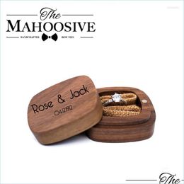 Sieraden zakjes zakken sieraden zakjes zakken houten rustieke ring kussen aangepast houten eerste naam bruiloft doos valentijnsbetrokkenheid