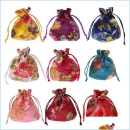 Sieraden zakjes tassen sieraden zakjes zakken klassieke Chinese bloem borduurzak organisator zijden traditionele pouch Brit22 drop dhjmf