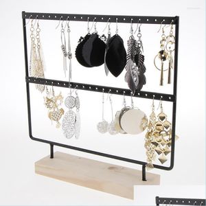 Sieraden zakjes zakken sieraden zakjes bakken 24/44 gaten oorbellen kettingen organisator houder display stand met 2 lagen brillen brillen voor w dh3za