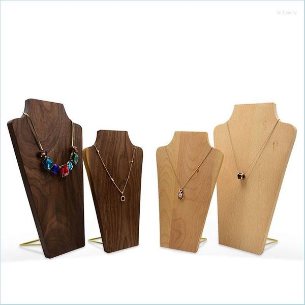 Astucci per gioielli Borse Astucci per gioielli Est Collana in legno Espositore per gioielli Erasel Organizer Gioielli Custodia per collana Mti Hode Dh6Vb