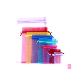 Sieraden zakjes zakken mtifunctie dstring organza pouches verpakkingsdisplay voor doe -het -zelf bruiloft cadeau kralen drop levering otsjv