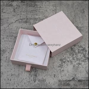 Pochettes à bijoux, sacs emballage affichage en gros 500 Pcs/Lot boîtes en papier carton collier boucle d'oreille cadeau Der boîte livraison directe 2021 Tpm4G