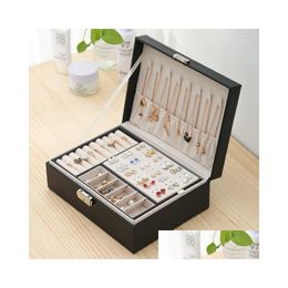 Sieraden zakjes zakken zakjes bouch 2 lagen 2309 grote veet opslagcase organisator pu lederen ketting ring oorrang sieradendoos packa dhw9z