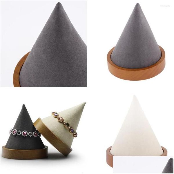 Sacches de bijoux Sacs Socches Cone Shape Bangle Bracelet Watch Howder Shows / magasin de détail Afficher Stand Decorative Accessoires DR DHDVF