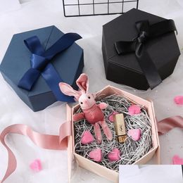 Sachets de bijoux, sacs Sachets Hexagon surprise Explosion Boîte bricolage Gabillement de mariage à la main pour la Saint-Valentin de Noël DHBXC
