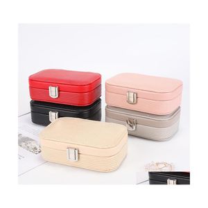 Sieraden zakjes tassen zakjes mini organizer doos pu lederen prinses dressing verjaardag cadeau oorring ring collectie 3409 q2 drop del dhosm