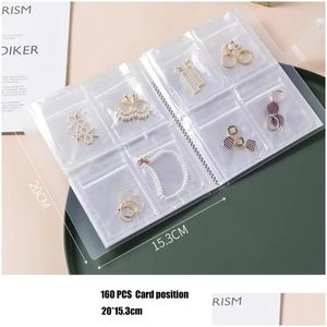 Sachets de bijoux, sacs Sachets Storage Desktop Der Der Organizer Boîtes Collier transparent Bracelet Bague de livre Bag Drop Livraison Pac Dhehe