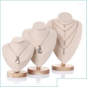 Sieraden zakjes zakken zakjes houten ketting display standaard hanger houder Jewellry mannequin buste raam displayjewelry d drop dhisk dhisk dhisk