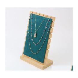 Sieraden zakjes zakken zakjes houten doos display rek voor ketting oorbel hangende ketting houder bord opslagplank 3411 Q2 dr Dh2ip