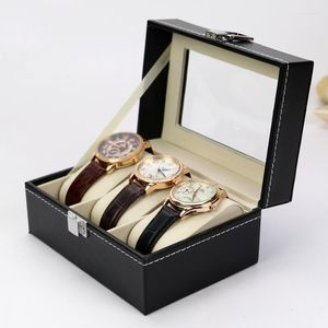 Pochettes à bijoux sacs boîte de montre recevoir un étui en cuir PU 3 positions merveilleux magnifique splendide et PoshA pour petit ami Wynn22