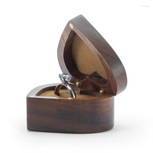 Pochettes à bijoux belle Mini coeur bois accessoires en bois anneaux de mariage boîte de rangement emballage étui organisateur femmes mignon cadeau