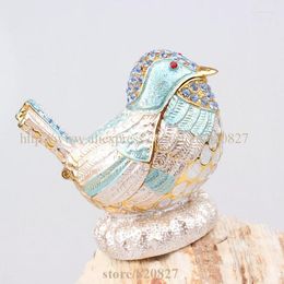 Pochettes à bijoux, boîte à trésors en forme d'oiseau, bibelot clouté en cristal, décor artisanal coloré de Style Fabergé fait à la main