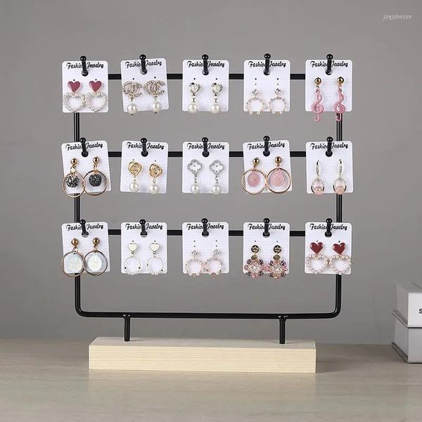 Sachets de bijoux Boucles d'oreilles noires Afficher le support Hook Up Organisateur Rack Saigner Activity Collier Ring Store Decoration