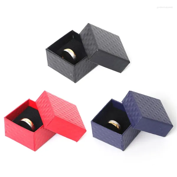 Caja de cartón de las cajas de cartón de la caja del regalo del papel del cuadrado negro de las bolsas de la joyería con la esponja