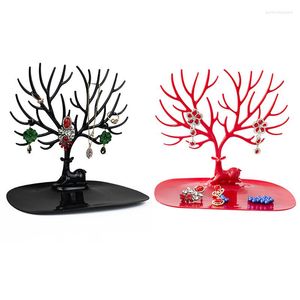 Bijoux Pochettes Noir Blanc Rose Rose Rouge Cerf Boucles D'oreilles Collier Anneau Pendentif Bracelet CasesDisplay Stand Plateau Arbre De Stockage