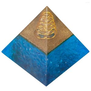 Pochettes à bijoux Pyramide d'orgonite bleue énergie Reiki guérison Orgone Pyramide Protection EMF Yoga outil de méditation décoration de chambre ornements de maison