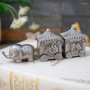 Sieradenzakken geboren babysake cadeau eerste tand en krul opbergdozen metaal artcraft snuisterij doos vintage olifant ontwerp