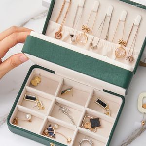 Pochettes à bijoux boîte petit étui de rangement de voyage Portable Mini organisateur bijoux pour femmes H9