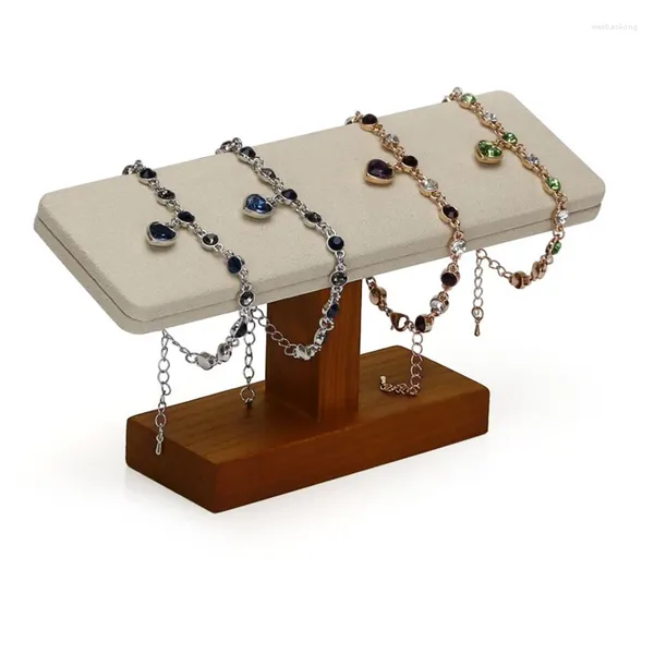 Pochettes à bijoux, présentoir de bracelets, organisateur de montres en bois, accessoires de rangement de bibelots pour femmes, vitrine pour vendeurs de bijoutiers