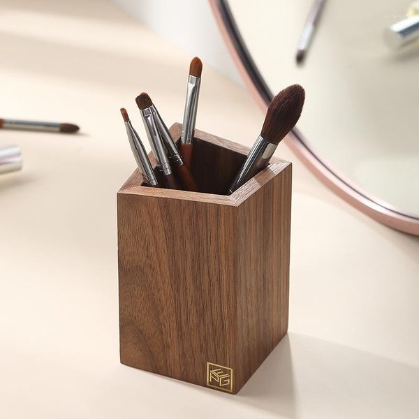 Estuches para joyas Casegrace, caja organizadora de almacenamiento de brochas de maquillaje de madera, soporte de lápiz labial de joyería de lujo, estuche de cosméticos para brochas de maquillaje